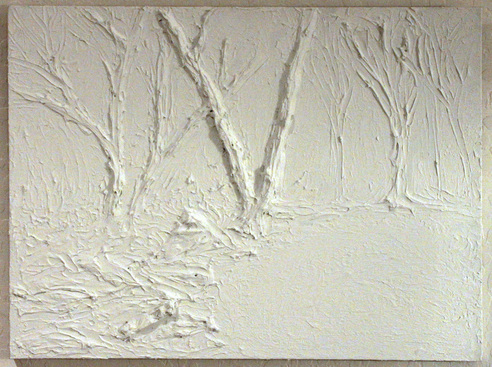 forest painting abstract white landscape