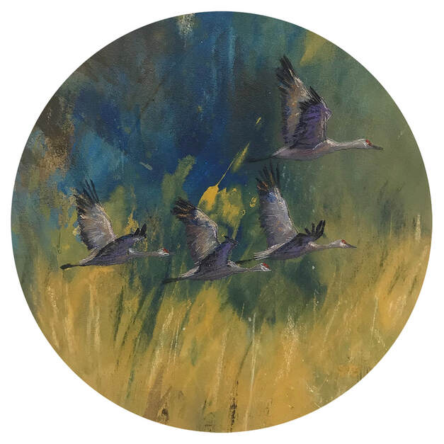 sandhill crane painting