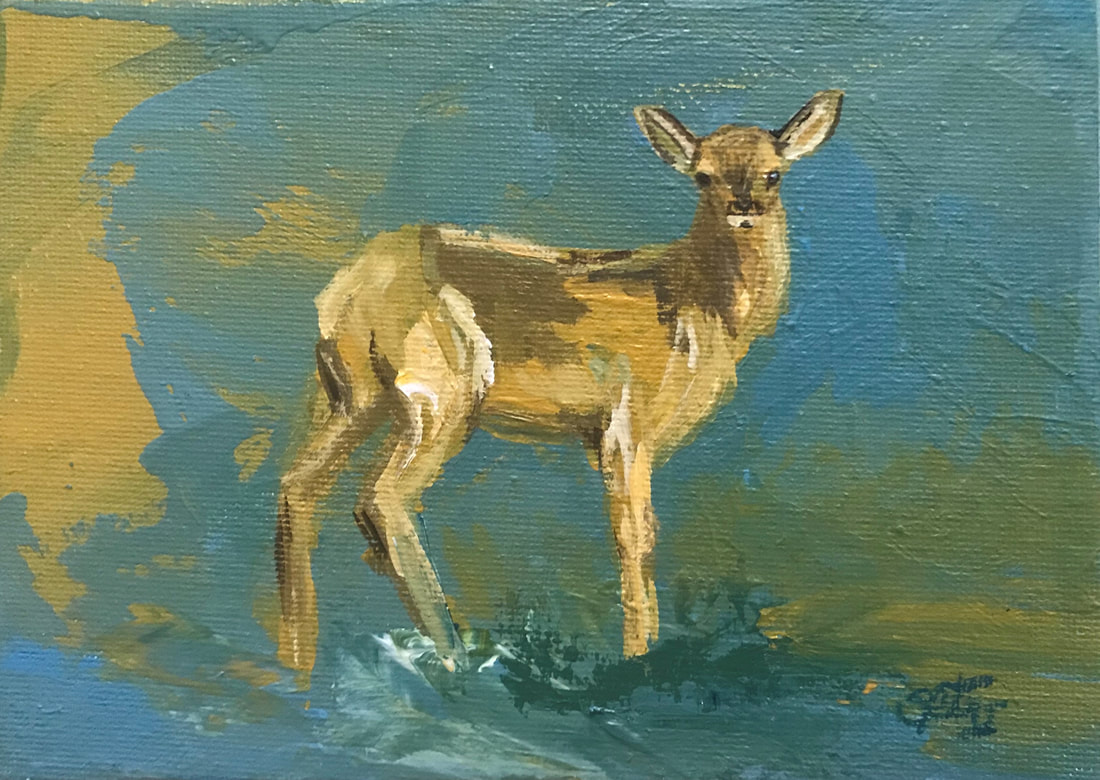 elk calf painting