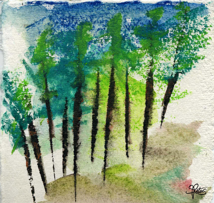 forest abstract painting