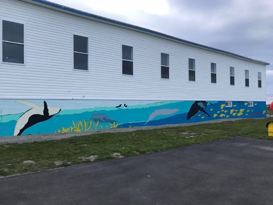 Ocean mural fin whale