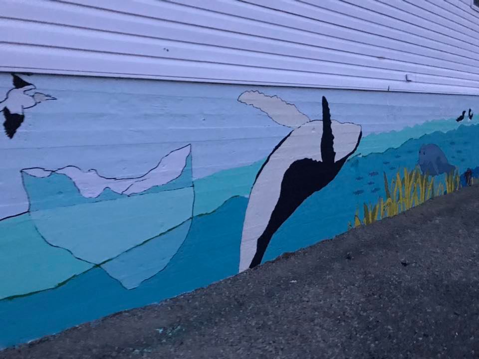 Ocean mural iceberg