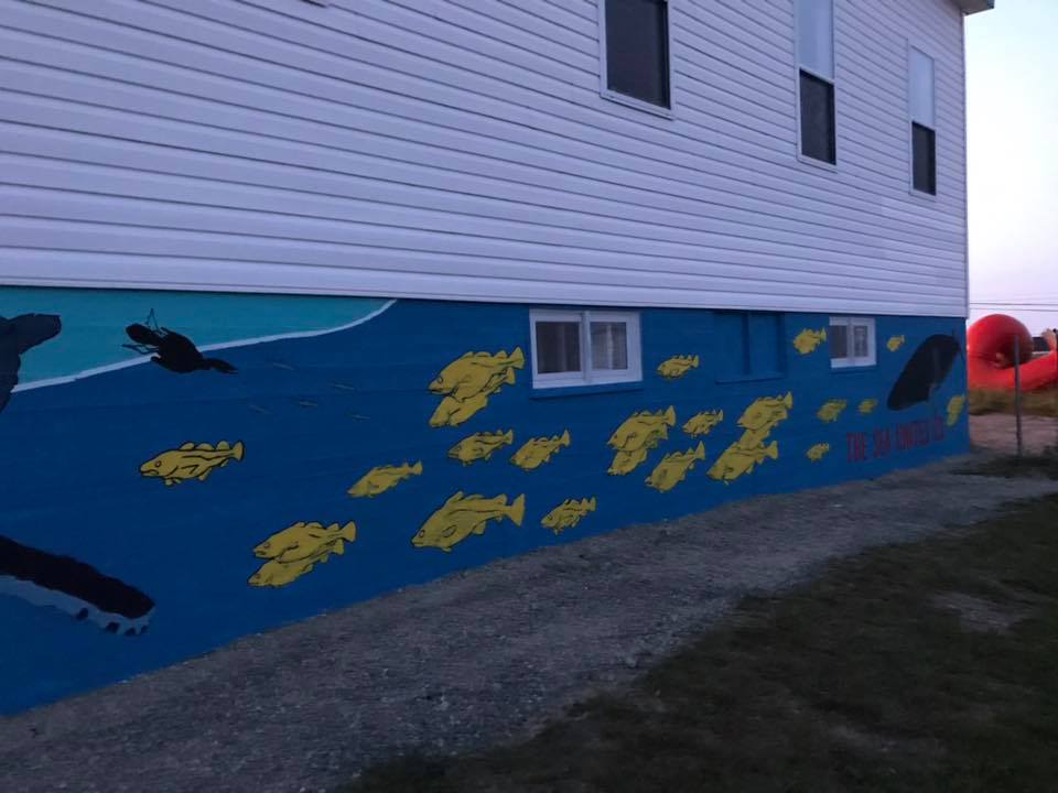 Ocean mural school of cod