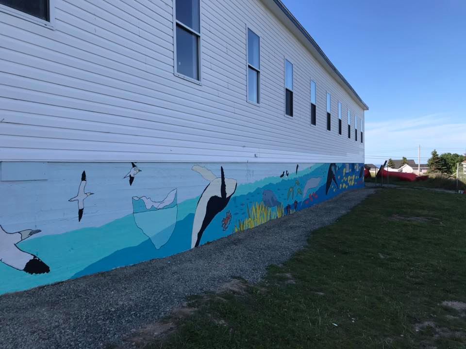 Ocean mural gannets