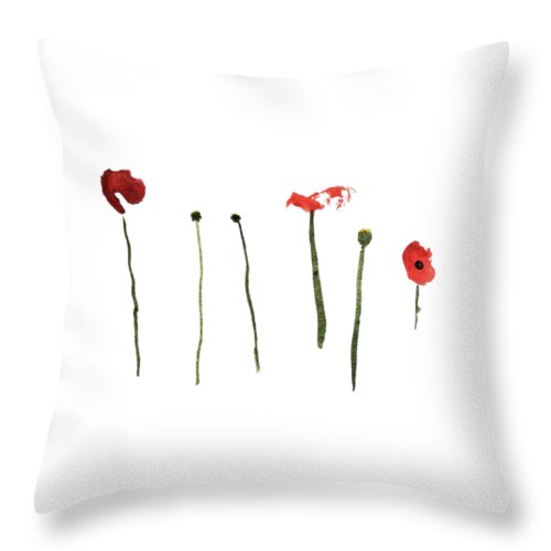 red poppies pillow